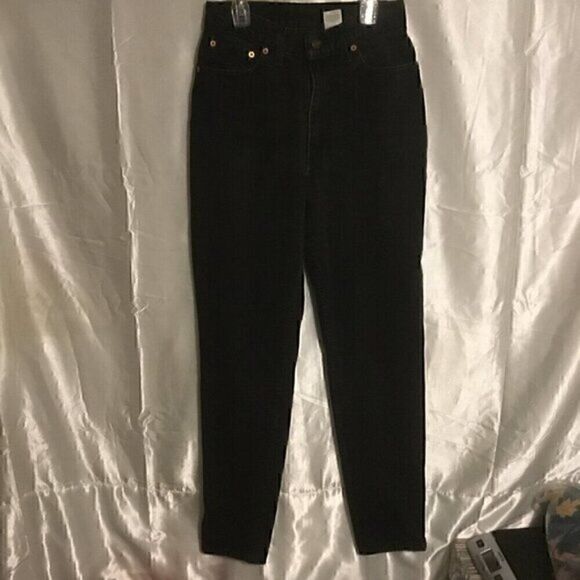 Levi Strauss Black Dark Wash Whisker Skinny Jeans 9 - Picture 4 of 5